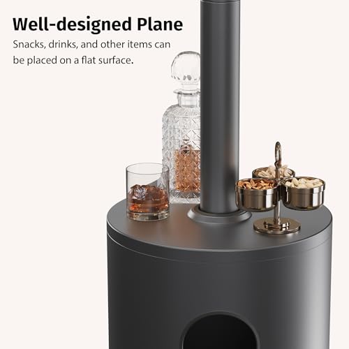 55,000 BTU Propane Patio Heater with Round Table & Stainless Steel Burner, Outdoor Heater with Wheels, Ideal For Large Patios, Gardens, Outdoor Events, Commercial Use, Carbon Black