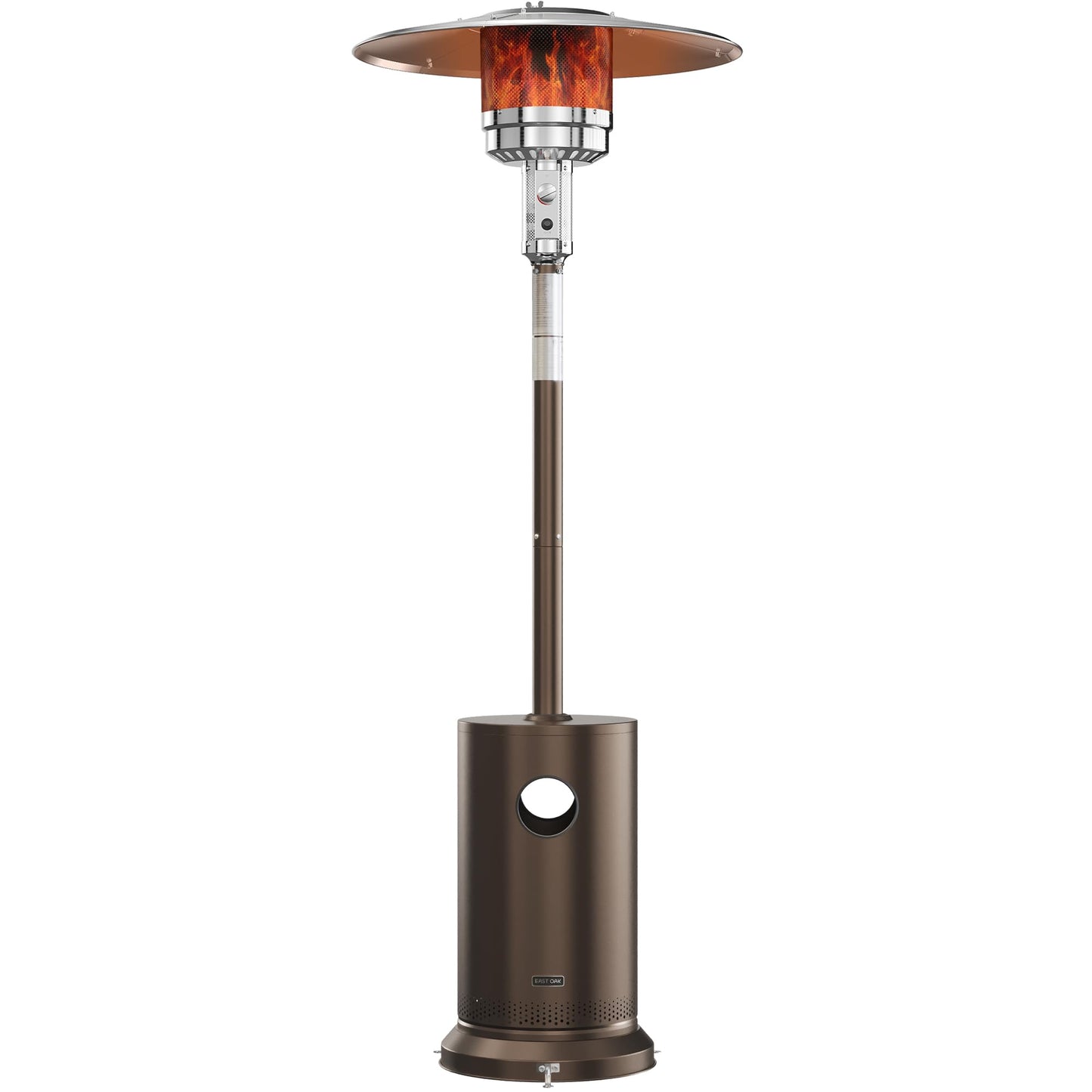 55,000 BTU Propane Patio Heater with Round Table & Stainless Steel Burner, Outdoor Heater with Wheels, Ideal For Large Patios, Gardens, Outdoor Events, Commercial Use, Carbon Black