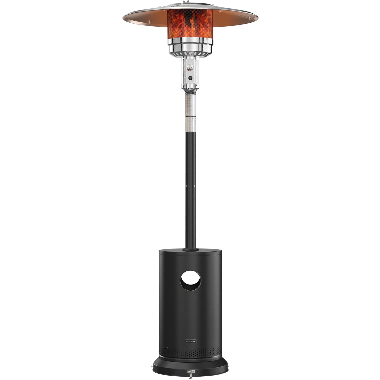 55,000 BTU Propane Patio Heater with Round Table & Stainless Steel Burner, Outdoor Heater with Wheels, Ideal For Large Patios, Gardens, Outdoor Events, Commercial Use, Carbon Black