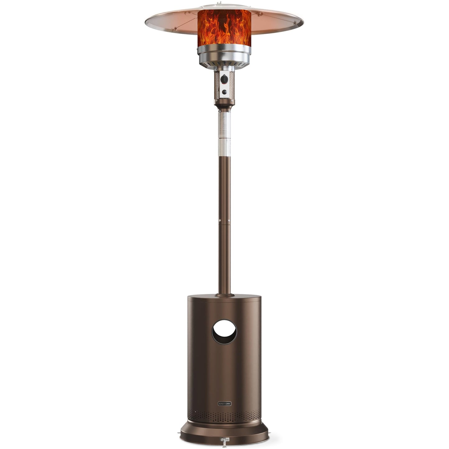 55,000 BTU Propane Patio Heater with Round Table & Stainless Steel Burner, Outdoor Heater with Wheels, Ideal For Large Patios, Gardens, Outdoor Events, Commercial Use, Carbon Black