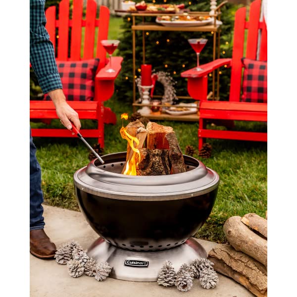 24” Cleanburn Smokeless Fire Pit with Removable Ash Pan, Portable Outdoor Wood Burning Fireplace, Smoke Free Stainless Steel Outdoor Heater, Enhanced Airflow & Easy Cleanup with Ash Pan