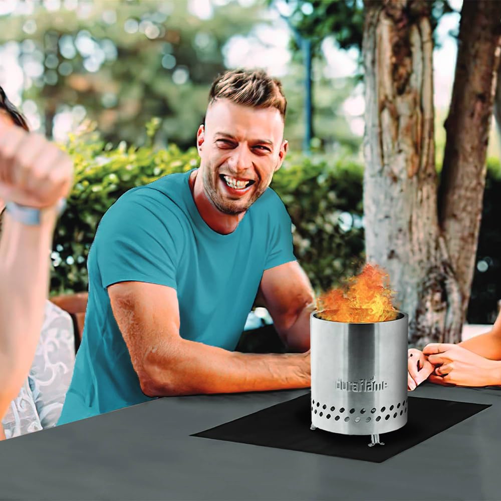 Duraflame Portable Smokeless Outdoor Fire Pit, Double-Walled Stainless-Steel Design, 19.5"