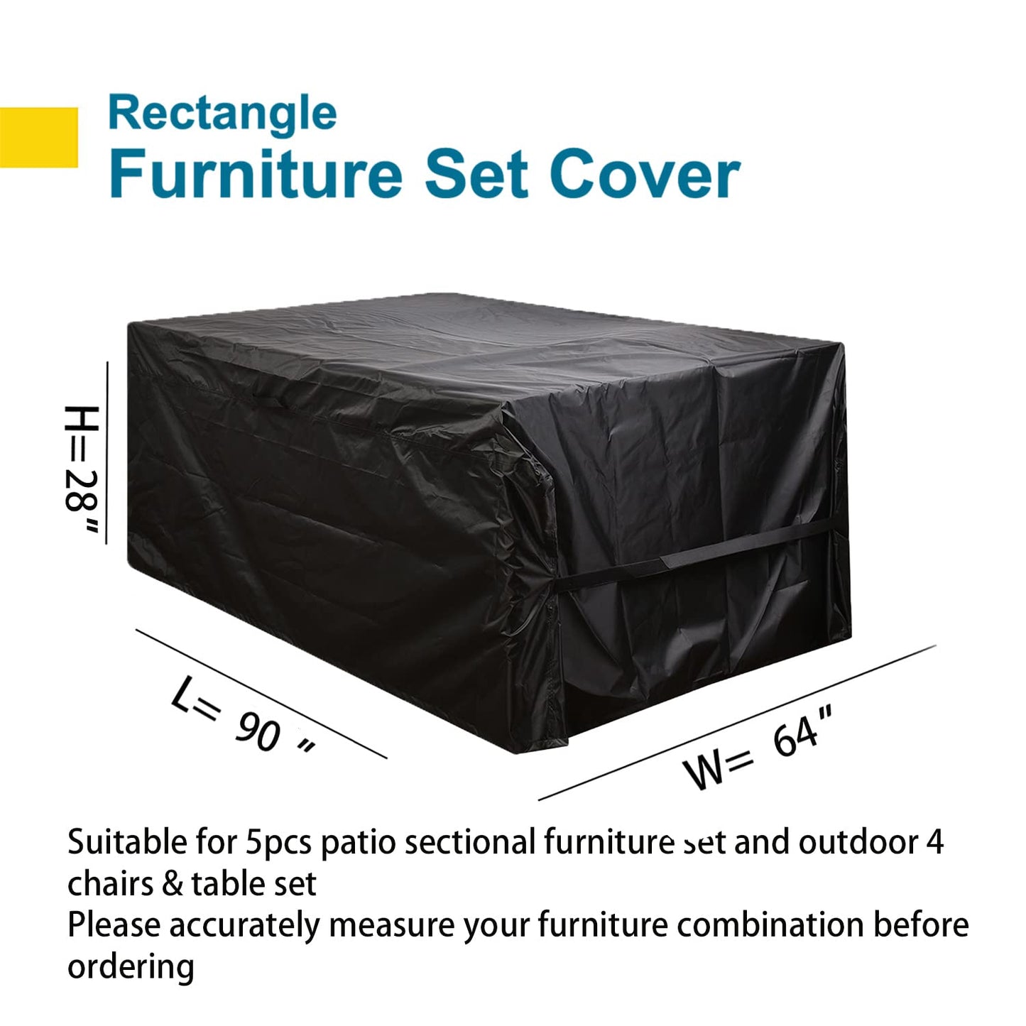 Patio Furniture Set Cover Outdoor Sectional Sofa Set Covers Outdoor Table and Chair Set Covers Water Resistant Large 315cm L x 160 cm W x 74 cm H