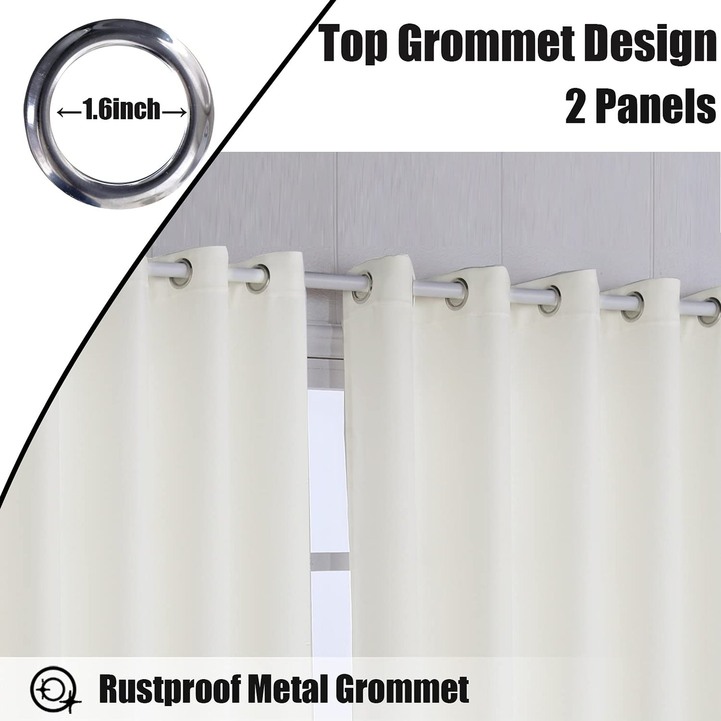 BONZER Waterproof Indoor/Outdoor Curtains for Patio - Thermal Insulated, Sun Blocking Grommet Blackout Curtains for Bedroom, Porch, Living Room, Pergola, Cabana, 2 Panels, 52 x 84 inch, Dark Grey