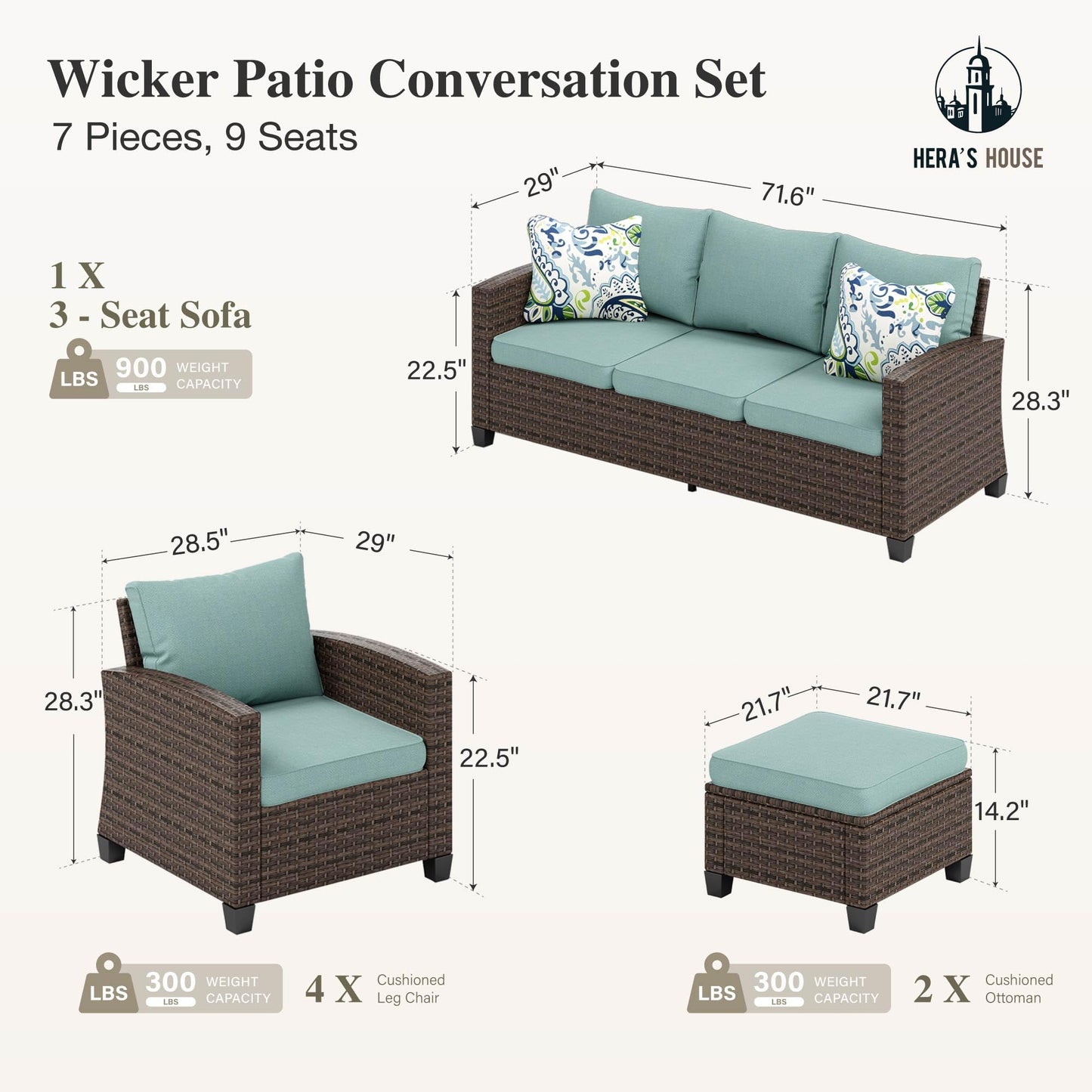 Outdoor Patio Furniture Set, Swivel Rocker Glide Chairs with 56" Fire Pit Table, Wicker Patio Sofa Conversation Set for Backyard Deck