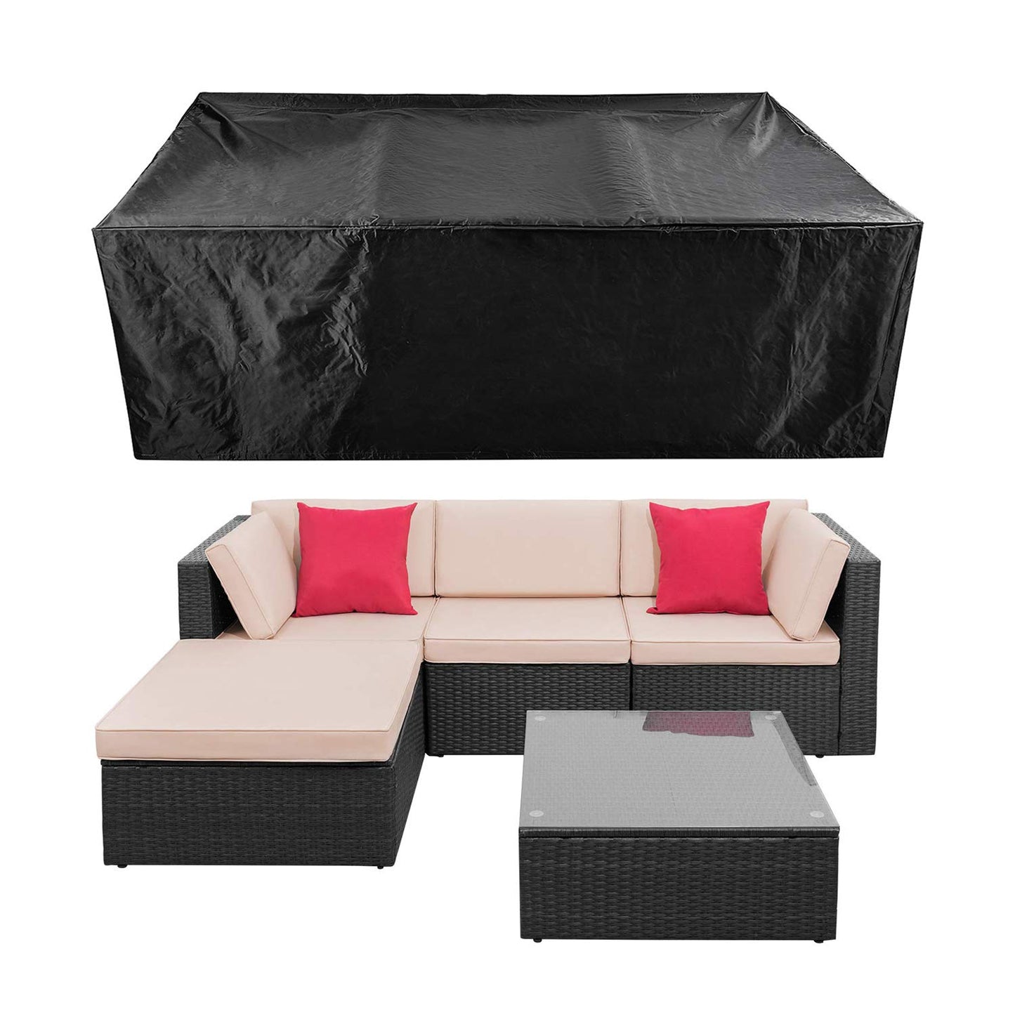 Patio Furniture Set Cover Outdoor Sectional Sofa Set Covers Outdoor Table and Chair Set Covers Water Resistant Large 315cm L x 160 cm W x 74 cm H