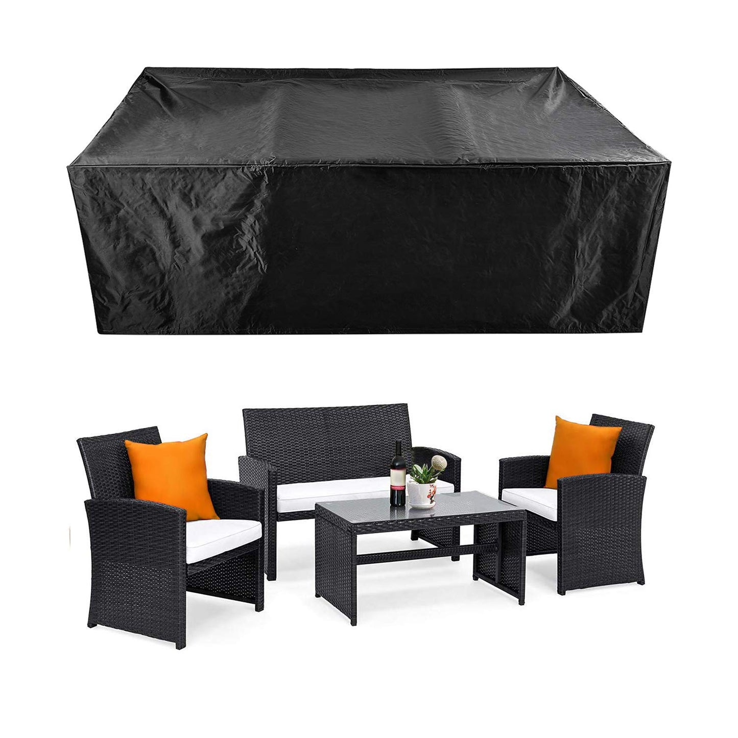 Patio Furniture Set Cover Outdoor Sectional Sofa Set Covers Outdoor Table and Chair Set Covers Water Resistant Large 315cm L x 160 cm W x 74 cm H